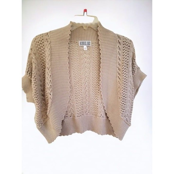 Beige Open-Knit Women Sweater - Picture 2 of 7